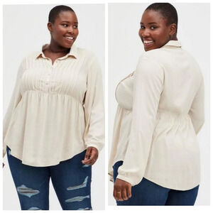 Torrid Rayon Slub Lace Trim Tunic Top Size 3